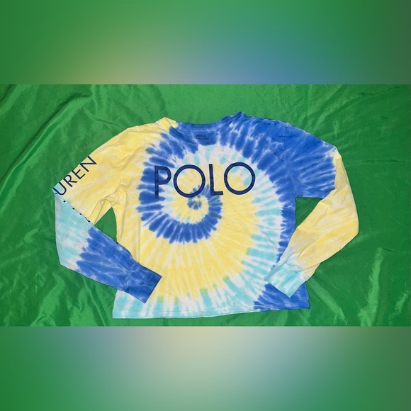Polo by Ralph Lauren Kids Tie-Dye Shirt - Blue and Yellow size 16 - Picture 2 of 7